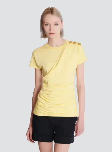 Balmain Draped T-shirt with buttons | Thumbnail 6 Balmain Draped T-shirt with buttons | Thumbnail 6