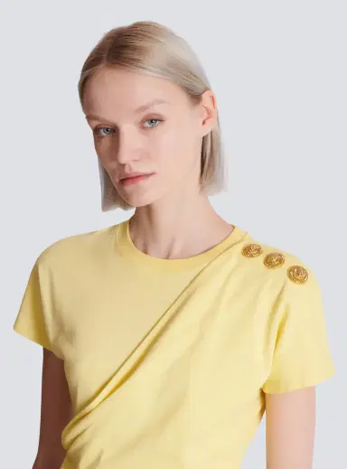Balmain Draped T-shirt with buttons | Thumbnail 7 Balmain Draped T-shirt with buttons | Thumbnail 7