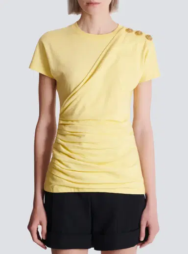 Balmain Draped T-shirt with buttons | Thumbnail 8 Balmain Draped T-shirt with buttons | Thumbnail 8