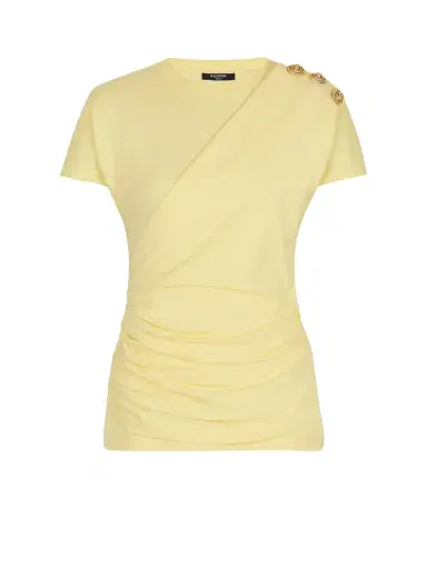 Balmain Draped T-shirt with buttons | Thumbnail 1 Balmain Draped T-shirt with buttons | Thumbnail 1