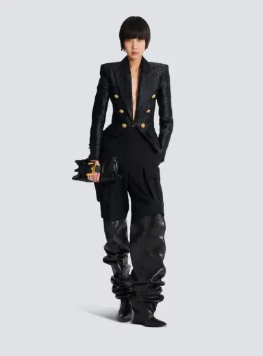 Balmain 6-buttons jacket in crocodile jacquard | Thumbnail 2 Balmain 6-buttons jacket in crocodile jacquard | Thumbnail 2