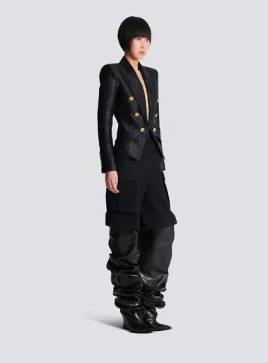 Balmain 6-buttons jacket in crocodile jacquard | Thumbnail 3 Balmain 6-buttons jacket in crocodile jacquard | Thumbnail 3