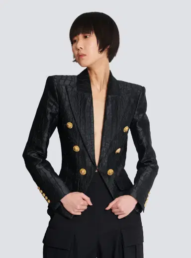 Balmain 6-buttons jacket in crocodile jacquard | Thumbnail 6 Balmain 6-buttons jacket in crocodile jacquard | Thumbnail 6