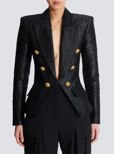 Balmain 6-buttons jacket in crocodile jacquard | Thumbnail 8 Balmain 6-buttons jacket in crocodile jacquard | Thumbnail 8