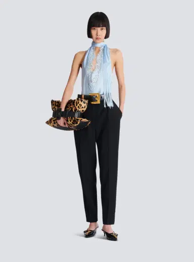 Balmain Backless fringed satin top | Thumbnail 2 Balmain Backless fringed satin top | Thumbnail 2