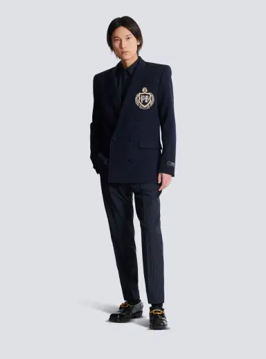 Balmain Wool blazer with crystal patch | Thumbnail 2 Balmain Wool blazer with crystal patch | Thumbnail 2
