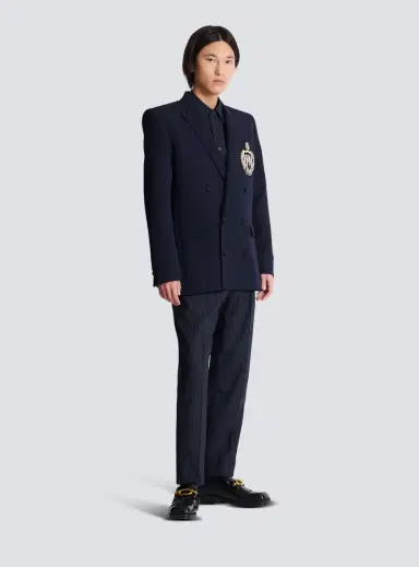 Balmain Wool blazer with crystal patch | Thumbnail 3 Balmain Wool blazer with crystal patch | Thumbnail 3