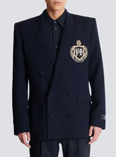 Balmain Wool blazer with crystal patch | Thumbnail 8 Balmain Wool blazer with crystal patch | Thumbnail 8