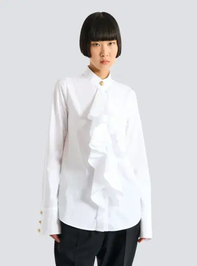 Balmain Ruffled poplin shirt | Thumbnail 6 Balmain Ruffled poplin shirt | Thumbnail 6