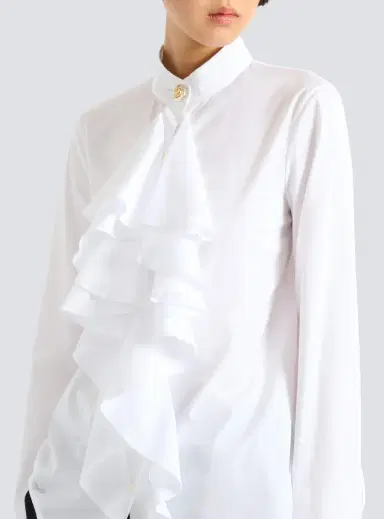 Balmain Ruffled poplin shirt | Thumbnail 7 Balmain Ruffled poplin shirt | Thumbnail 7