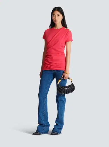 Balmain Draped T-shirt with buttons | Thumbnail 2 Balmain Draped T-shirt with buttons | Thumbnail 2