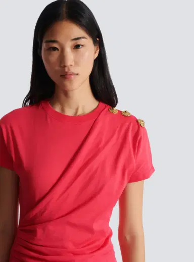 Balmain Draped T-shirt with buttons | Thumbnail 7 Balmain Draped T-shirt with buttons | Thumbnail 7