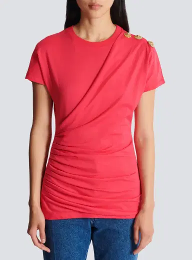Balmain Draped T-shirt with buttons | Thumbnail 8 Balmain Draped T-shirt with buttons | Thumbnail 8