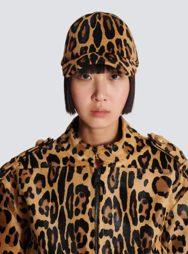 Balmain Ponyskin-style leather cap with leopard pattern | Thumbnail 3 Balmain Ponyskin-style leather cap with leopard pattern | Thumbnail 3