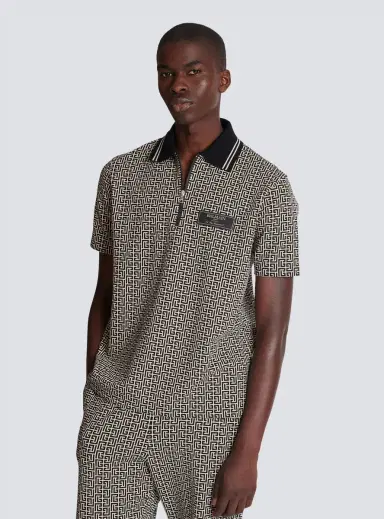 Balmain PB Labyrinth jacquard polo shirt | Thumbnail 5 Balmain PB Labyrinth jacquard polo shirt | Thumbnail 5