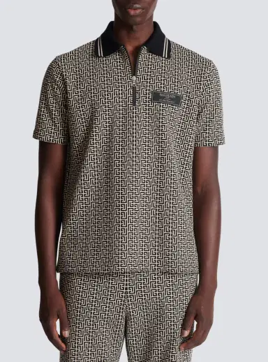 Balmain PB Labyrinth jacquard polo shirt | Thumbnail 7 Balmain PB Labyrinth jacquard polo shirt | Thumbnail 7