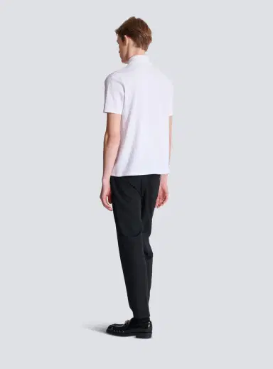 Balmain Cotton polo shirt with Écusson print | Thumbnail 4 Balmain Cotton polo shirt with Écusson print | Thumbnail 4