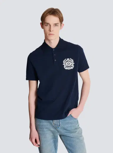 Balmain Cotton polo shirt with Écusson print | Thumbnail 5 Balmain Cotton polo shirt with Écusson print | Thumbnail 5