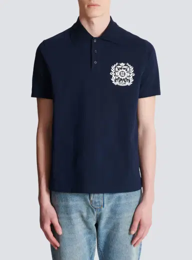 Balmain Cotton polo shirt with Écusson print | Thumbnail 7 Balmain Cotton polo shirt with Écusson print | Thumbnail 7