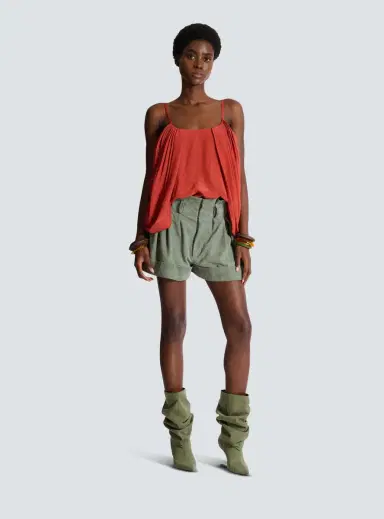 Balmain Draped silk crepe top | Thumbnail 2 Balmain Draped silk crepe top | Thumbnail 2