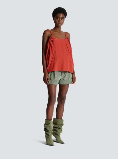 Balmain Draped silk crepe top | Thumbnail 3 Balmain Draped silk crepe top | Thumbnail 3