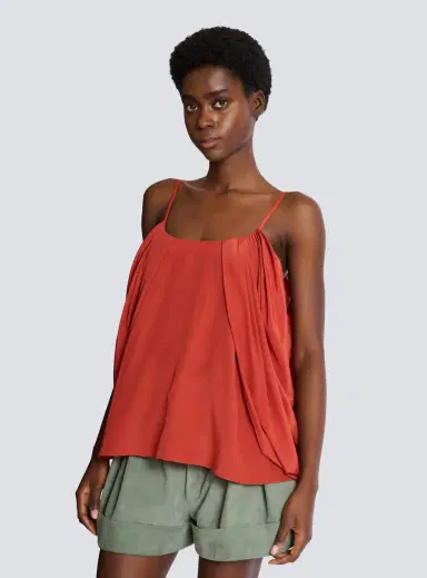 Balmain Draped silk crepe top | Thumbnail 6 Balmain Draped silk crepe top | Thumbnail 6