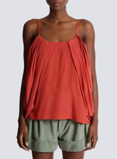 Balmain Draped silk crepe top | Thumbnail 7 Balmain Draped silk crepe top | Thumbnail 7