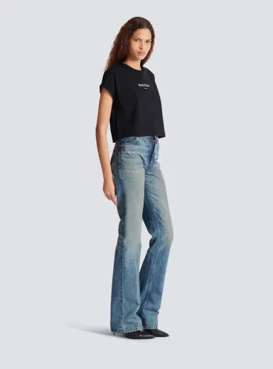 Balmain Cropped T-shirt with print | Thumbnail 3 Balmain Cropped T-shirt with print | Thumbnail 3