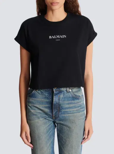 Balmain Cropped T-shirt with print | Thumbnail 7 Balmain Cropped T-shirt with print | Thumbnail 7