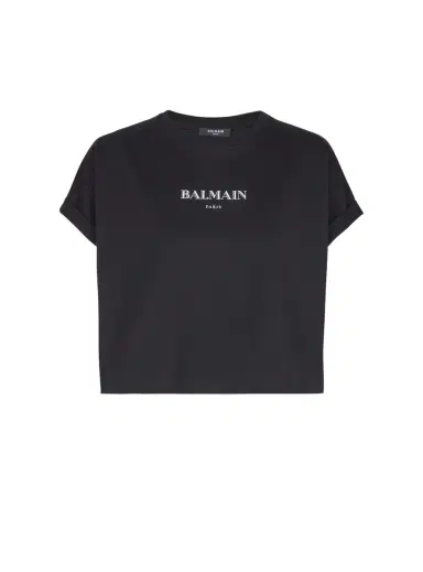 Balmain Cropped T-shirt with print | Thumbnail 1 Balmain Cropped T-shirt with print | Thumbnail 1