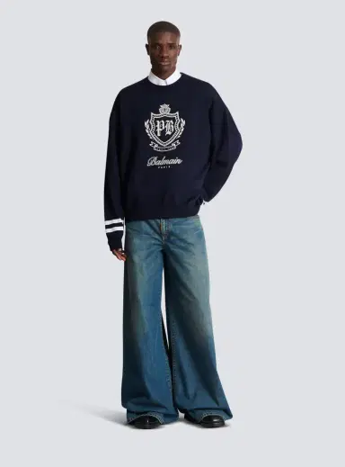 Balmain College Emblem knit jumper | Thumbnail 2 Balmain College Emblem knit jumper | Thumbnail 2