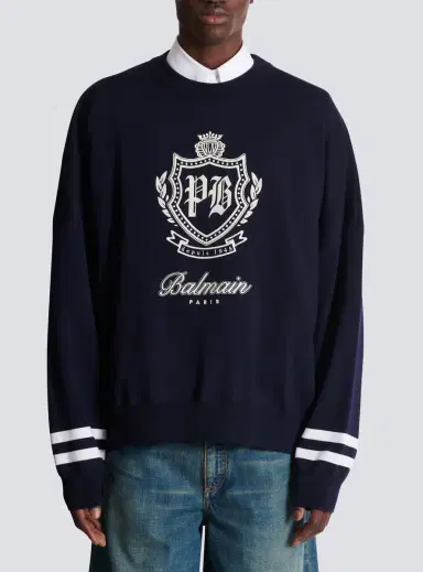 Balmain College Emblem knit jumper | Thumbnail 7 Balmain College Emblem knit jumper | Thumbnail 7