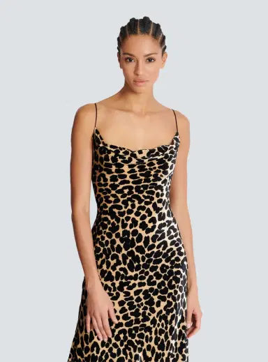 Balmain Flowing leopard print velvet dress | Thumbnail 5 Balmain Flowing leopard print velvet dress | Thumbnail 5
