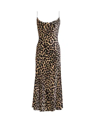 Balmain Flowing leopard print velvet dress | Thumbnail 1 Balmain Flowing leopard print velvet dress | Thumbnail 1
