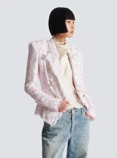 Balmain 6 Buttons Fitted Polka Dot Tweed Jacket | Thumbnail 7 Balmain 6 Buttons Fitted Polka Dot Tweed Jacket | Thumbnail 7