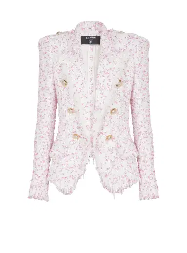 Balmain 6 Buttons Fitted Polka Dot Tweed Jacket | Thumbnail 1 Balmain 6 Buttons Fitted Polka Dot Tweed Jacket | Thumbnail 1