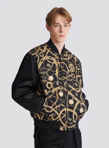 Balmain Reversible printed bomber jacket with Chaînes pattern | Thumbnail 6 Balmain Reversible printed bomber jacket with Chaînes pattern | Thumbnail 6