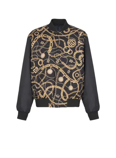 Balmain Reversible printed bomber jacket with Chaînes pattern | Thumbnail 1 Balmain Reversible printed bomber jacket with Chaînes pattern | Thumbnail 1