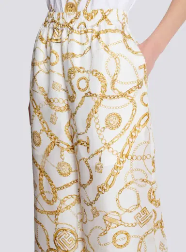 Balmain Flowing printed silk trousers with Chains pattern | Thumbnail 5 Balmain Flowing printed silk trousers with Chains pattern | Thumbnail 5