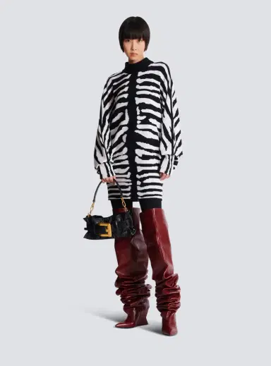 Balmain Knit dress with zebra intarsia | Thumbnail 2 Balmain Knit dress with zebra intarsia | Thumbnail 2