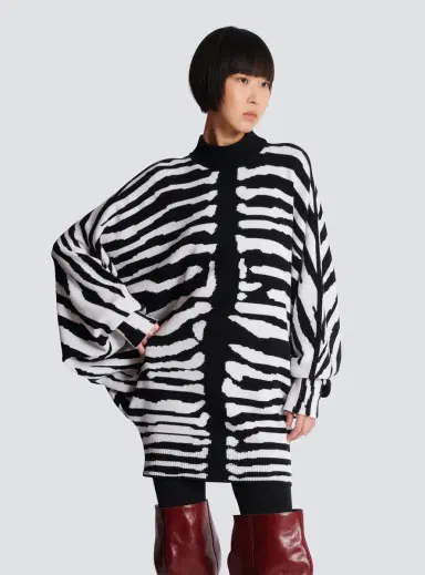 Balmain Knit dress with zebra intarsia | Thumbnail 5 Balmain Knit dress with zebra intarsia | Thumbnail 5