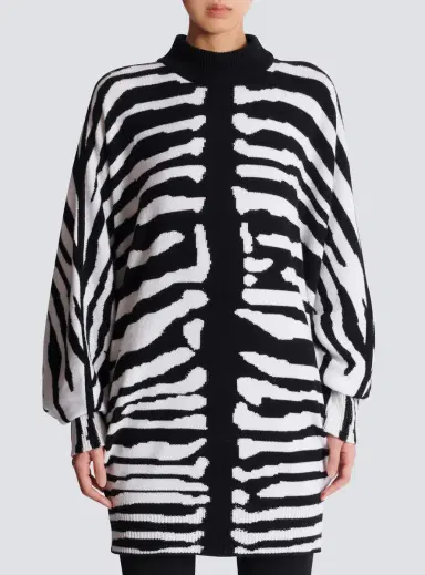 Balmain Knit dress with zebra intarsia | Thumbnail 7 Balmain Knit dress with zebra intarsia | Thumbnail 7