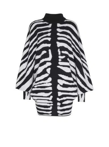 Balmain Knit dress with zebra intarsia | Thumbnail 1 Balmain Knit dress with zebra intarsia | Thumbnail 1