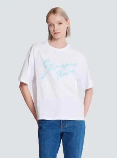 Balmain Boxy T-shirt with Paris Brush print | Thumbnail 5 Balmain Boxy T-shirt with Paris Brush print | Thumbnail 5