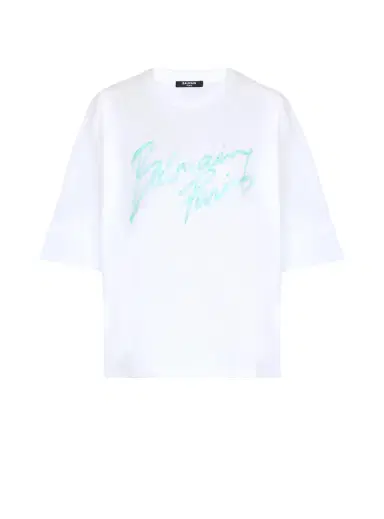 Balmain Boxy T-shirt with Paris Brush print | Thumbnail 1 Balmain Boxy T-shirt with Paris Brush print | Thumbnail 1