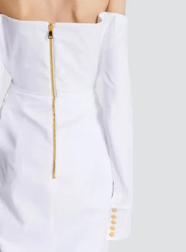 Balmain Long-sleeved poplin bustier dress | Thumbnail 5 Balmain Long-sleeved poplin bustier dress | Thumbnail 5