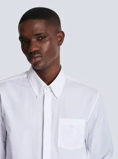 Balmain Écusson embroidered poplin shirt | Thumbnail 6 Balmain Écusson embroidered poplin shirt | Thumbnail 6