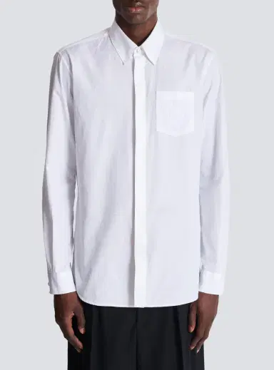 Balmain Écusson embroidered poplin shirt | Thumbnail 7 Balmain Écusson embroidered poplin shirt | Thumbnail 7