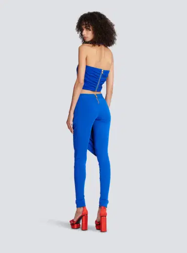 Balmain Draped jersey crop top | Thumbnail 4 Balmain Draped jersey crop top | Thumbnail 4