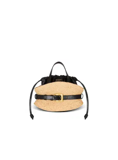 Balmain Shuffle Mini bag in raffia | Thumbnail 1 Balmain Shuffle Mini bag in raffia | Thumbnail 1